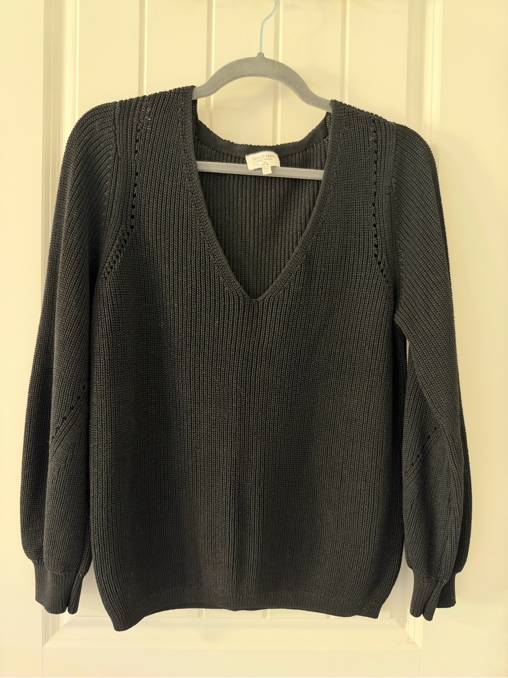 Gentle Fawn Black V-Neck Knit Sweater